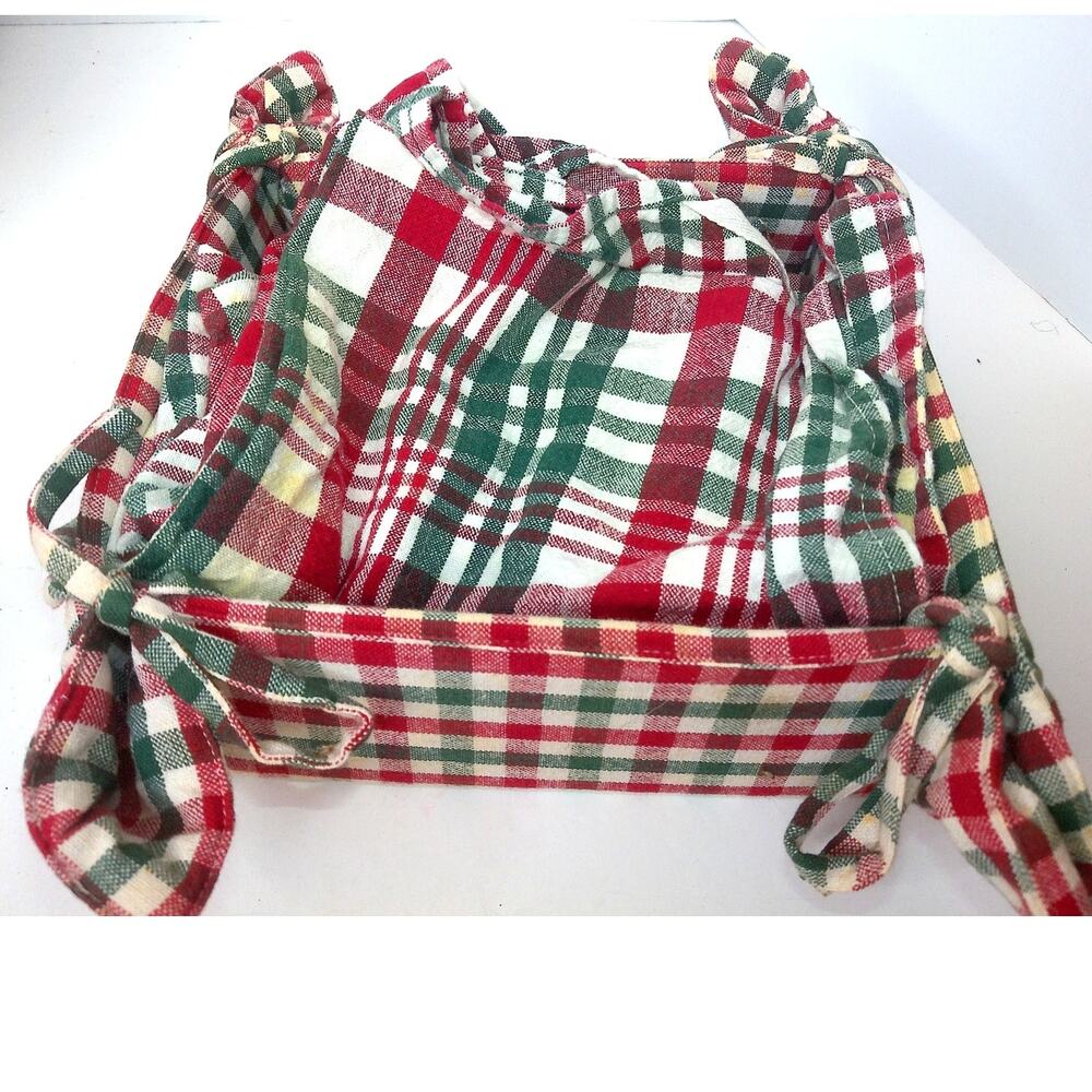 Vintage Tie Corner Napkin Basket With 3 Napkins